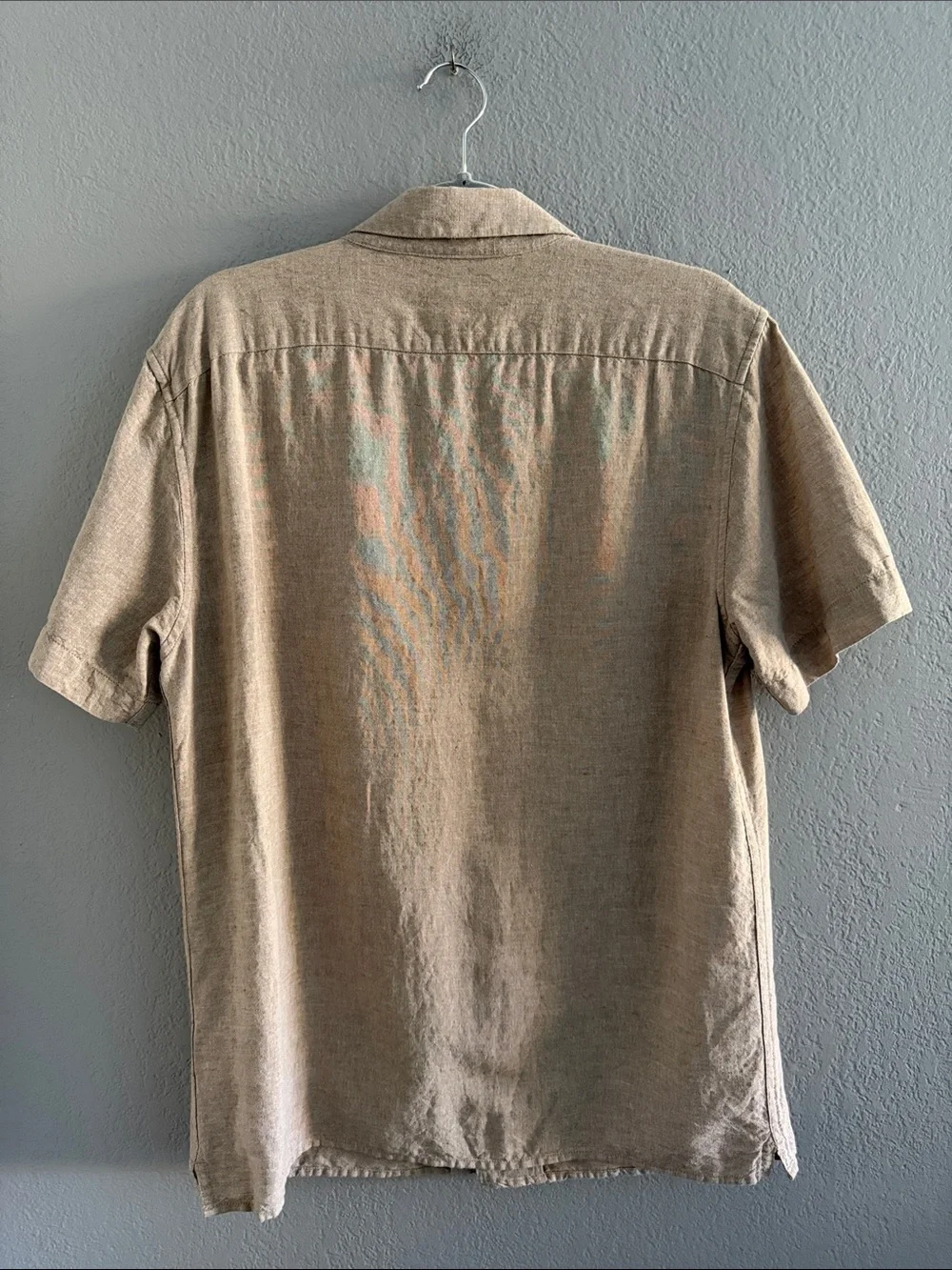 Banana Republic Men’s Linen Shirt Button Up – Short Sleeve Summer Shirt Size M